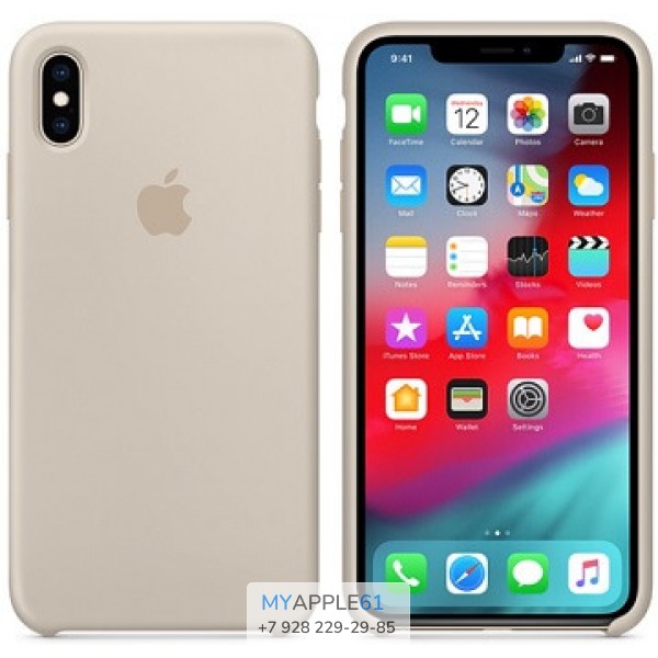 Силиконовый чехол iPhone XS Max (10S Max), цвет бежевый