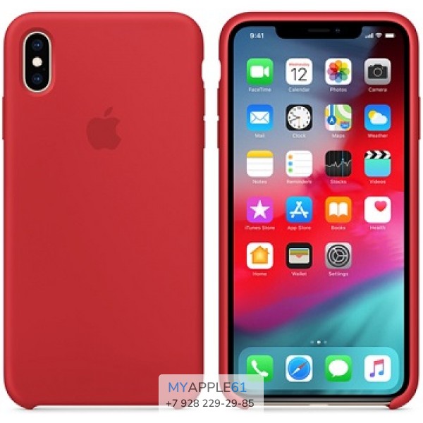 Силиконовый чехол iPhone XS Max (10S Max), цвет красный