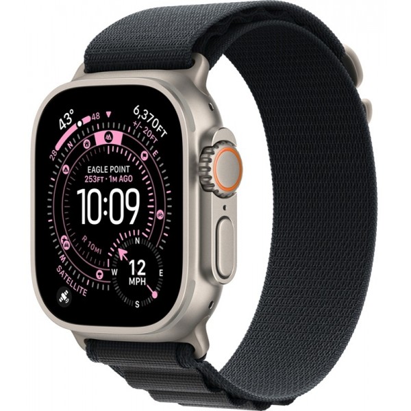 Apple Watch Ultra 3 Natural Titanium 49 mm Black Alpine Loop