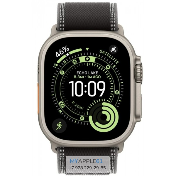 Apple Watch Ultra 3 Natural Titanium 49 mm Black Charcoal Trail Loop