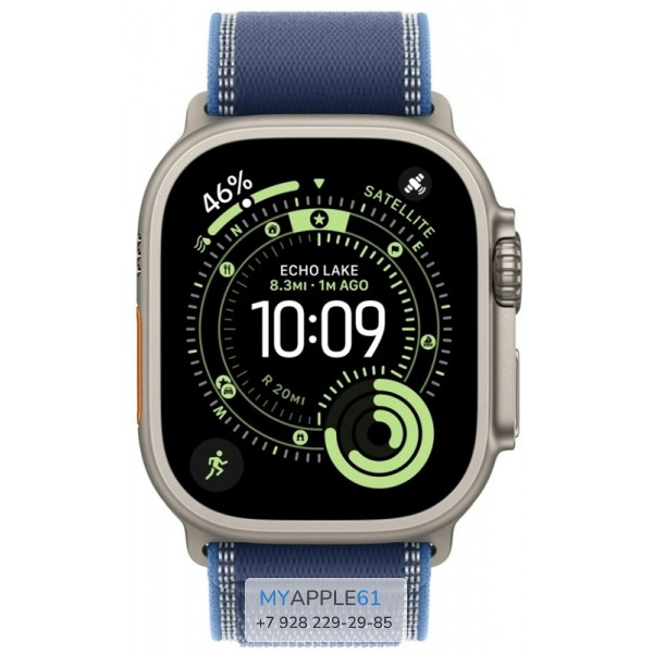 Apple Watch Ultra 3 Natural Titanium 49 mm Blue Bright Blue Trail Loop