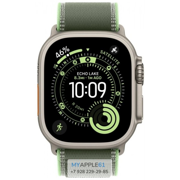 Apple Watch Ultra 3 Natural Titanium 49 mm Green Neon Trail Loop