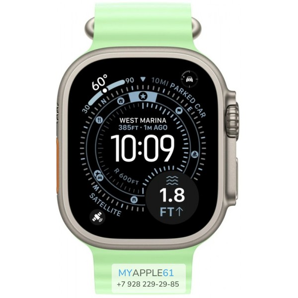 Apple Watch Ultra 3 Natural Titanium 49 mm Neon Green Ocean Band
