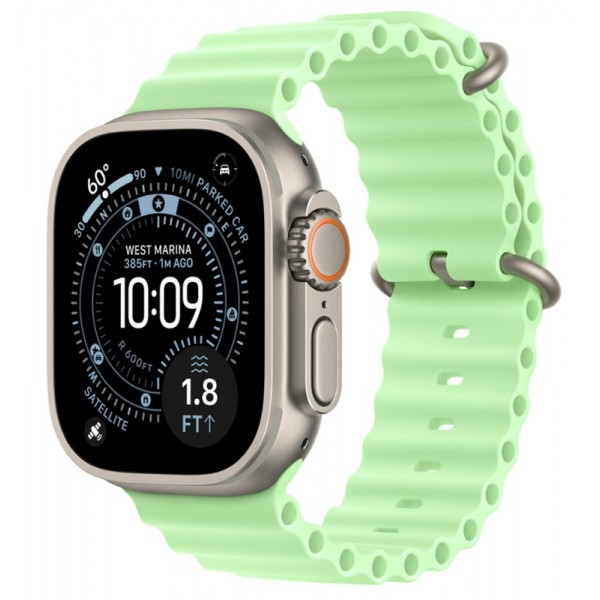 Apple Watch Ultra 3 Natural Titanium 49 mm Neon Green Ocean Band
