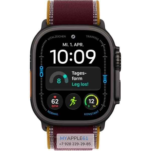 Apple Watch Ultra 4 Black 49 mm Burgundy Trail Loop