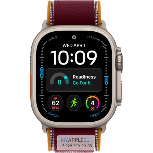 Apple Watch Ultra 4 Natural 49 mm Burgundy Trail Loop