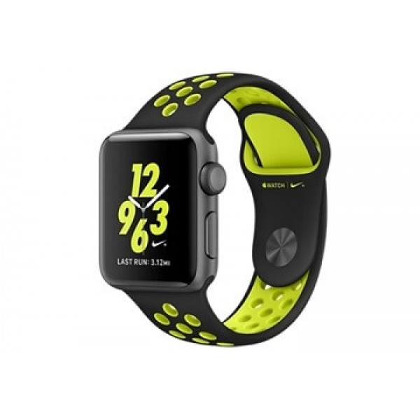 Apple Watch Nike+ 38 мм, серебристый алюминиевый корпус, спортивный ремешок Nike листовое серебро-белый